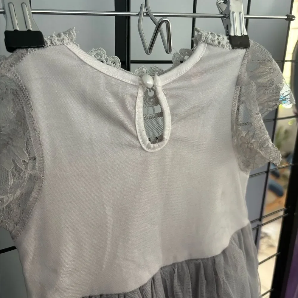 Light Gray Vintage Inspired Lace Party Dress EUC
